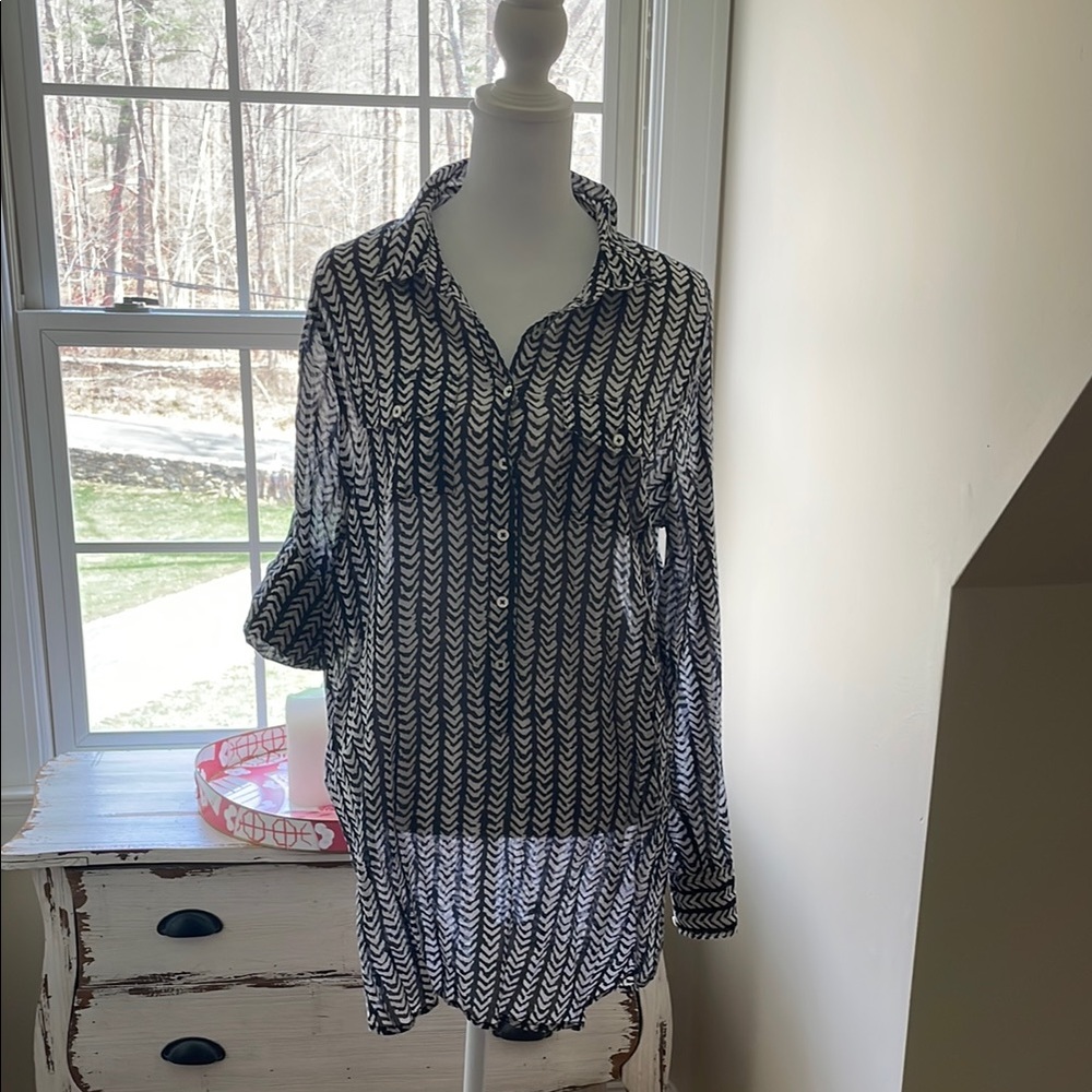J.Crew Black and White Zebra Print Top